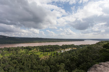 Thailand, Ubon Ratchathani Province, Pha Taem National Park, View To Mekong River, Border To Laos