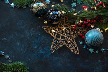 christmas decor background with place for text