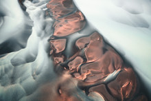 Aerial View On Glacier Rivers In Iceland XVII