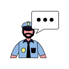 Sticker - policeman character speech bubble