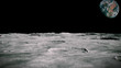 canvas print picture - Surface of the Moon landscape. Flying over the Moon surface. Close up view. 3D Rendering