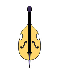 Canvas Print - cello musical instrument on white background