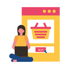 Wall Mural - online shopping concept