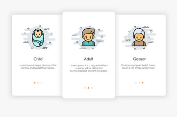 Wall Mural - Onboarding screens design in dessert concept. Modern and simplified vector illustration, Template for mobile apps.