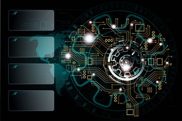 Sticker - abstract science big data visualization. futuristic artificial intelligence . cyber mind aesthetic d