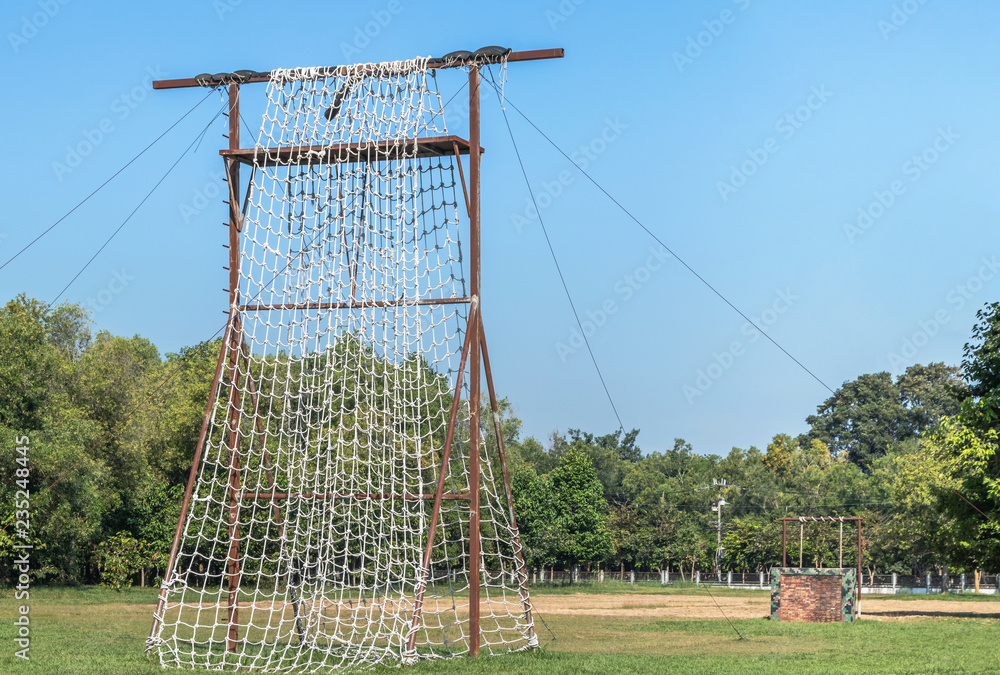 Military assault confidence obstacle course in boot camp tactical ...