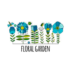 Sticker - Floral garden, sketch for your design