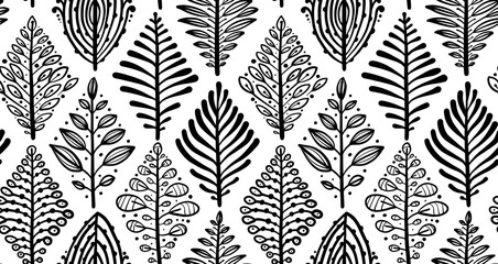 Aufkleber - Abstract leaves background. Rhombus shape. Seamless pattern for your design