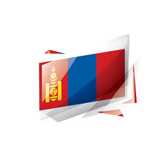 Mongolia flag, vector illustration on a white background