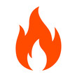 Red hot fire / flame heat or spicy food symbol flat vector icon for apps and websites
