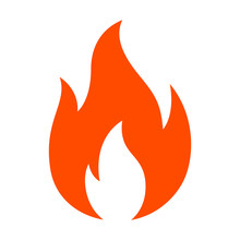 Red Hot Fire / Flame Heat Or Spicy Food Symbol Flat Vector Icon For Apps And Websites