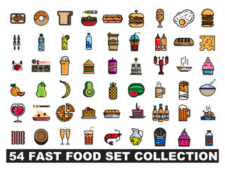 Poster - 54 fast food set collection