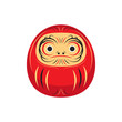 Daruma Lucky Japanese Doll Asia Traditional Culture Vector and Icon