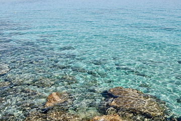 Waving blue texture water surface of the sea background