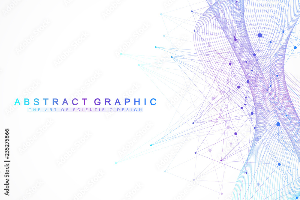 Technology abstract background with connected line and dots. Big data visualization. Artificial Intelligence and Machine Learning Concept Background. Analytical networks. Vector illustration. - obrazy, fototapety, plakaty 