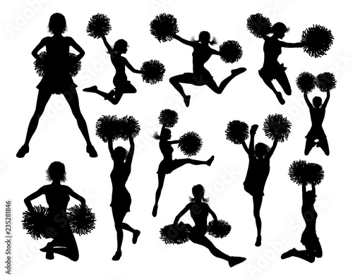 Detailed silhouette cheerle...