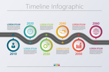 business road map timeline infographic icons designed for abstract background template milestone ele