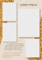 Wall Mural - Flyer design. Business brochure template. Booklet for education, advertisement, presentation, magazine page. a4 size vector illustration. Template for photo collage.