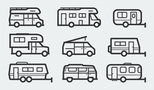 Recreational Vehicles Camper Vans Icons