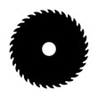 © pyty - Black circular saw. Vector sign or icon. Symbol of saw mill.