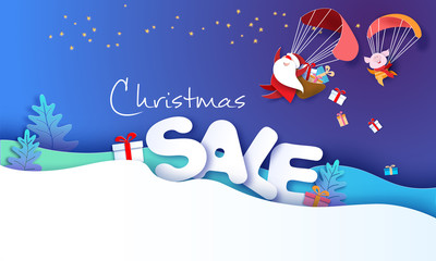 Wall Mural - 2019 New Year Sale design card with Santa Claus