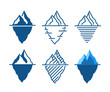 Iceberg vector icons in diffrent styles
