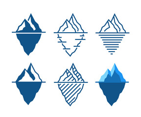 iceberg vector icons in diffrent styles