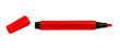 Red marker pen isolated on white background. Highlighter pen.