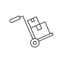 Bulky Delivery Line Icon Concept. Bulky Delivery Vector Linear Illustration, Sign, Symbol