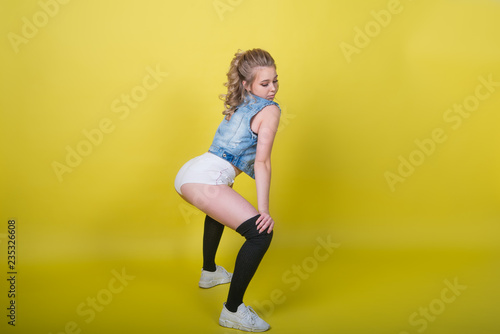 Young Attractive Girl Dancing Twerk Shaking Ass In Shorts Buy This