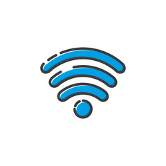 Poster - Wifi icon in a flat design. Vector illustration
