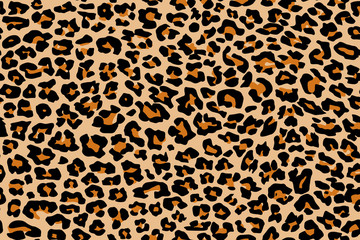 Print leopard pattern texture repeating seamless orange black