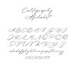 © Anna - Hand drawn typeface set isolated on white. Brush painted characters: lowercase and uppercase. Vector font. Typography alphabet for your designs: branding, card, wedding invitation. Modern calligraphy