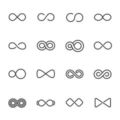 Wall Mural - infinity, icon set. different shapes, linear icons. line with editable stroke