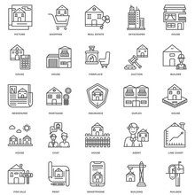 Simple Set of 25 Vector Line Icon. Contains such Icons as Mailbo