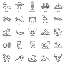 Simple Set Of 25 Vector Line Icon. Contains Such Icons As Bull S
