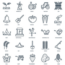 Set Of 25 Universal Editable Icons. Includes Elements Such As Co