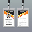 Modern ID card template with orange details