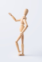 Wooden Mannequin With Welcome Gesture