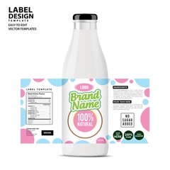 Wall Mural - Bottle label, Package template design, Label design, mock up design label template