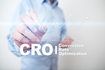 Conversion rate optimization, CRO concept and lead generation.