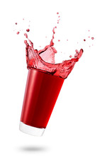 Falling Glass With Red Juice