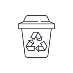 Garbage sorting line icon concept. Garbage sorting vector linear illustration, sign, symbol