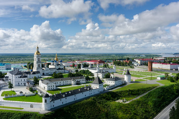 Aerial view onto Tobolsk Kremlin. Russia