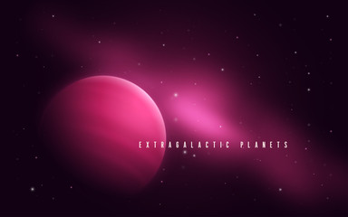 Wall Mural - Deep space sci-fi abstract vector illustration with gas giant an