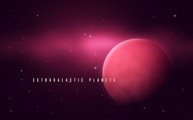 Wall Mural - Deep space sci-fi abstract vector illustration with gas giant an
