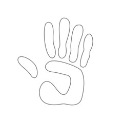 Sticker - Handprint. Outline. Vector illustration.