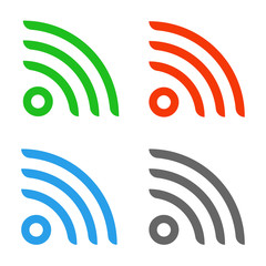 Sticker - Wireless symbols. Icon set. Vector.