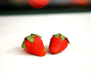 Strawberry red fruit on white background