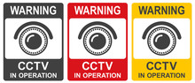 CCTV In Operation Sign In Two Colors. Vector Illustration.